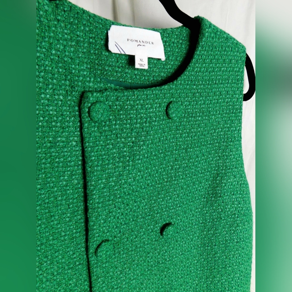 NWT Emerald Green Tweed Bianca Dress Size XL  by Pomander Place - Picture 3 of 10